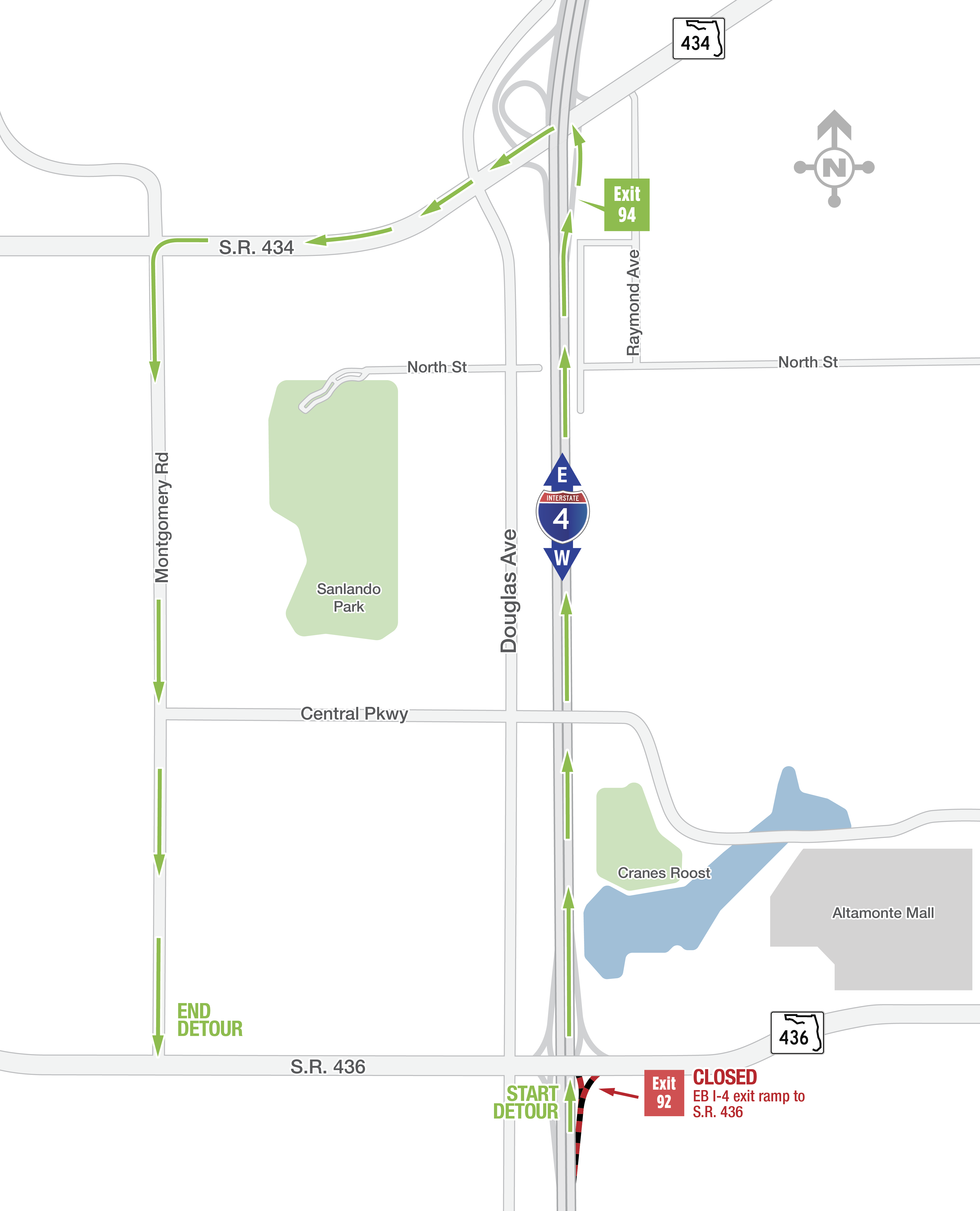 Overnight I-4 Off Ramp Closures at S.R. 434 and S.R. 436 August 4