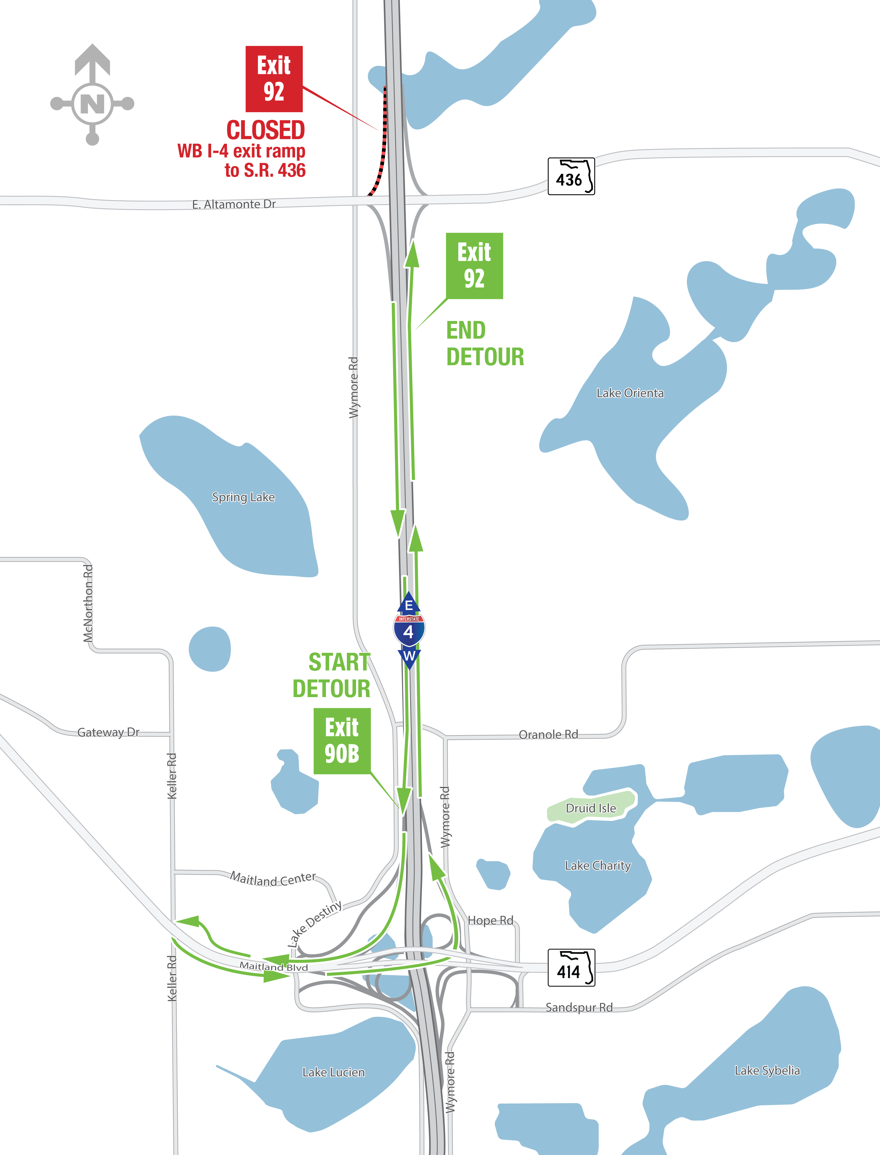 Overnight I-4 Off Ramp Closures at S.R. 434 and S.R. 436 August 7