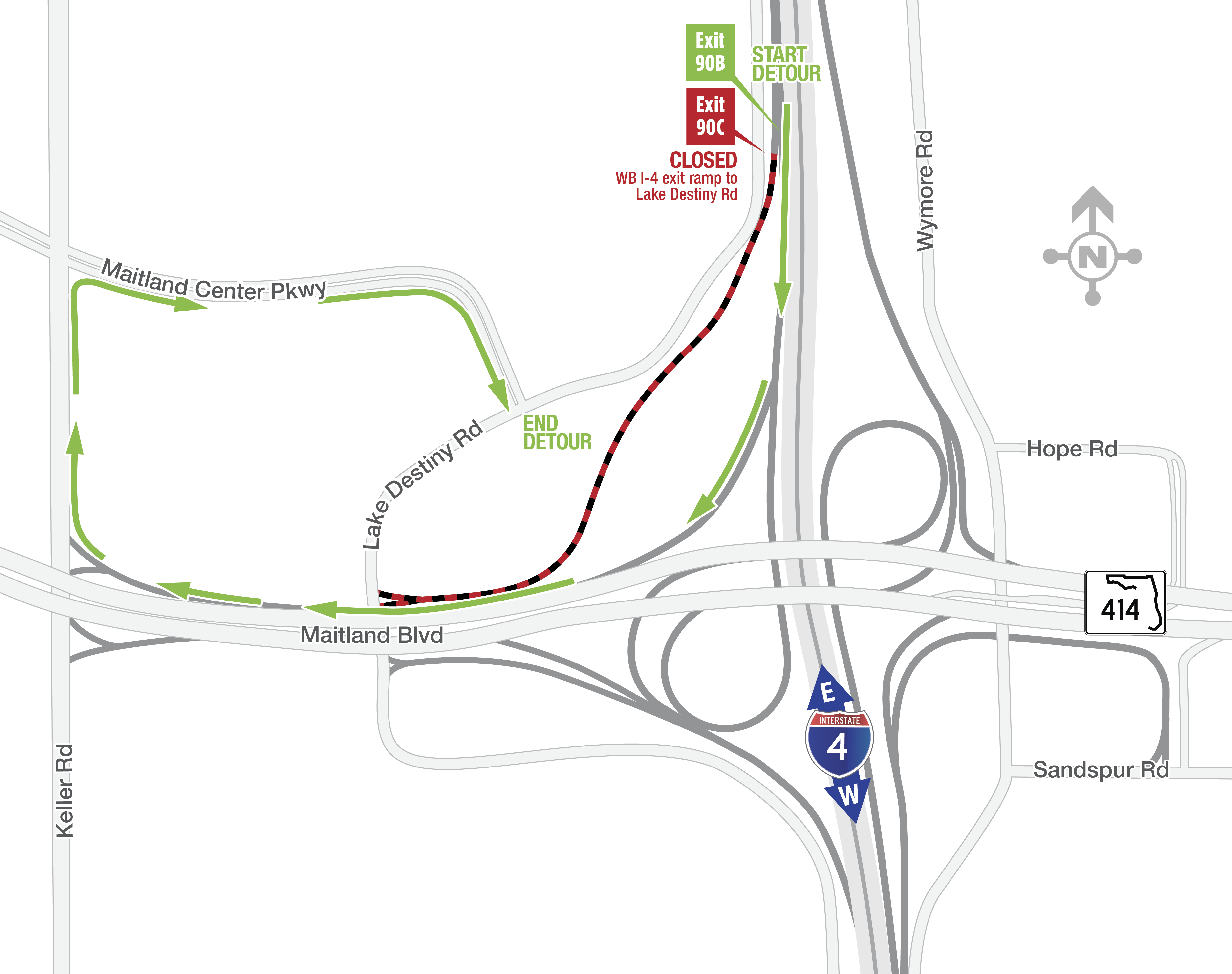 Overnight Ramp Closures Along Westbound I-4 in Seminole County July 2