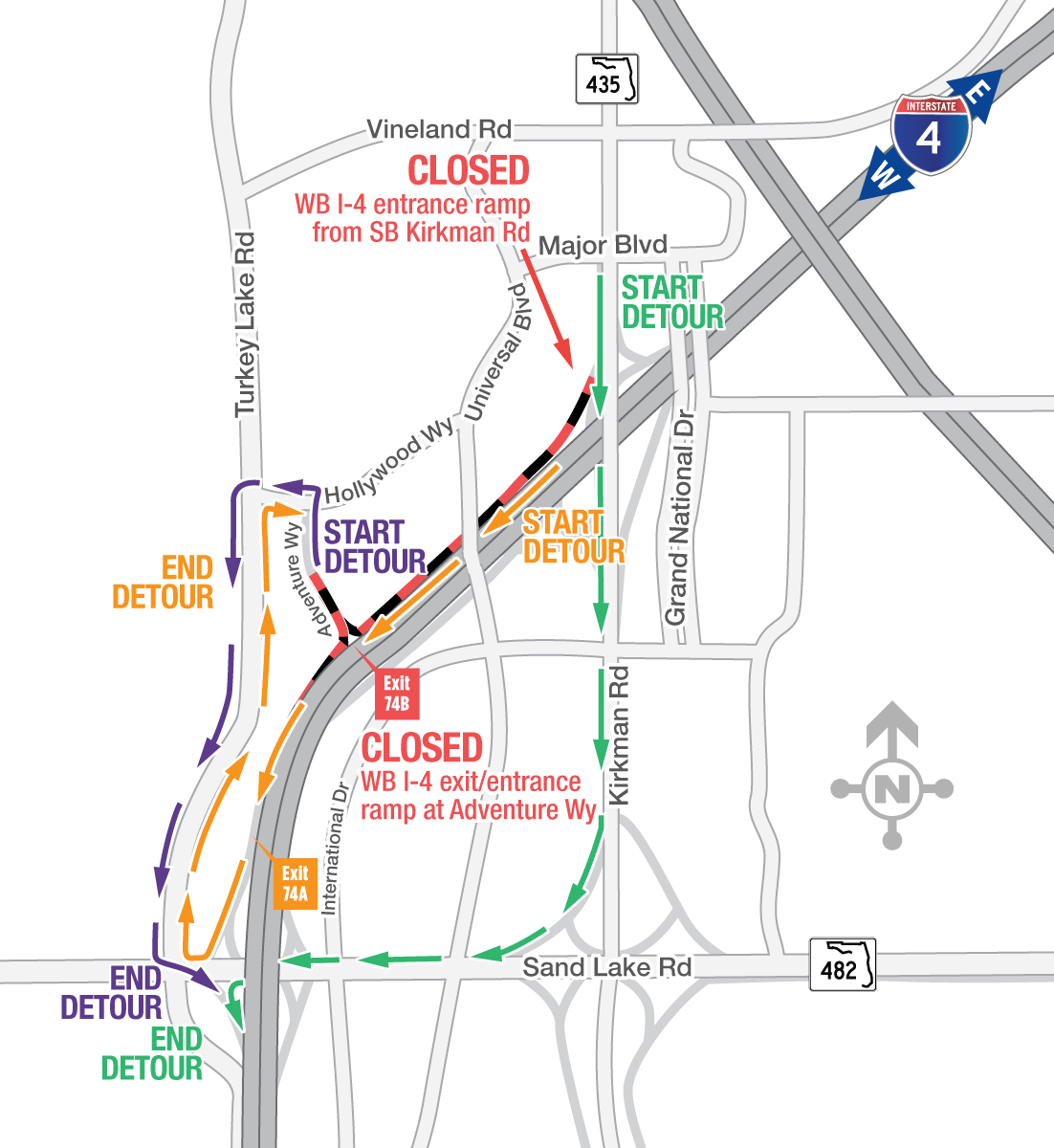 Nightly Ramp Closure June 30 Along Westbound Interstate 4 in Orange County
