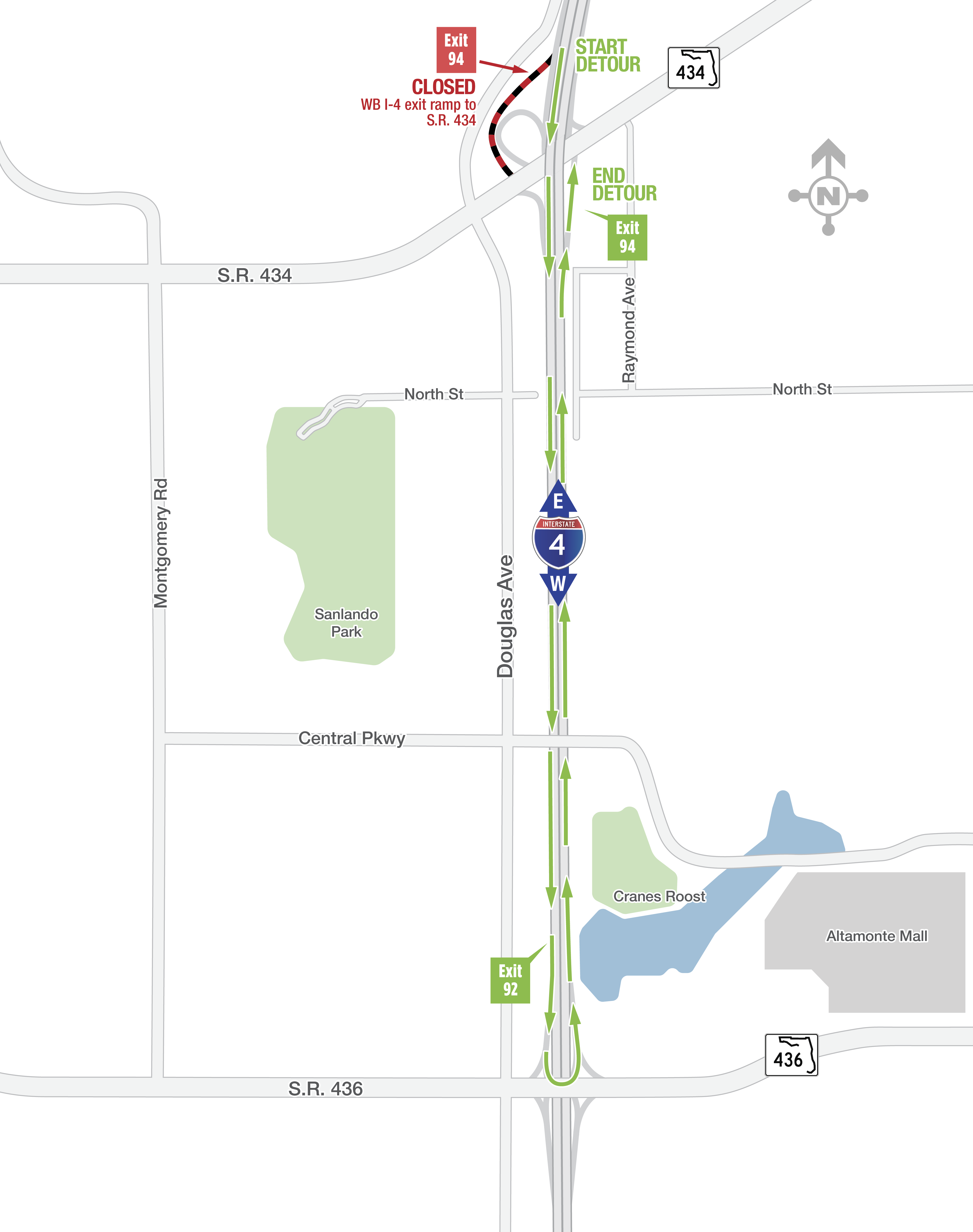 Overnight Ramp Closures Along Westbound I-4 in Seminole County July 1