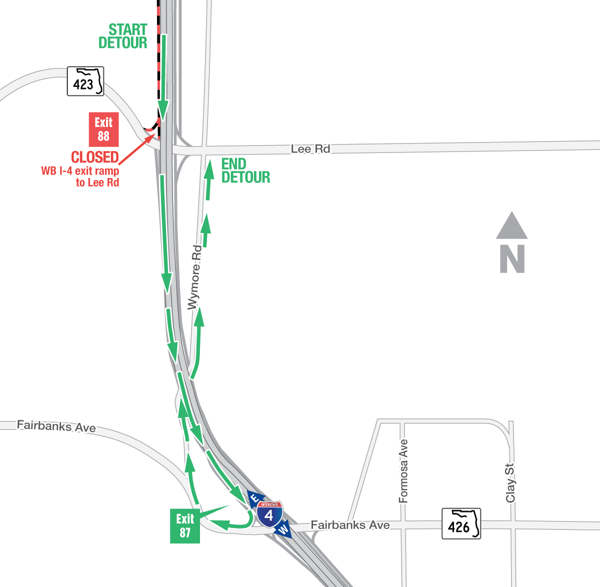 Nightly Ramp Closure July 1 Along Westbound Interstate 4 in Orange County