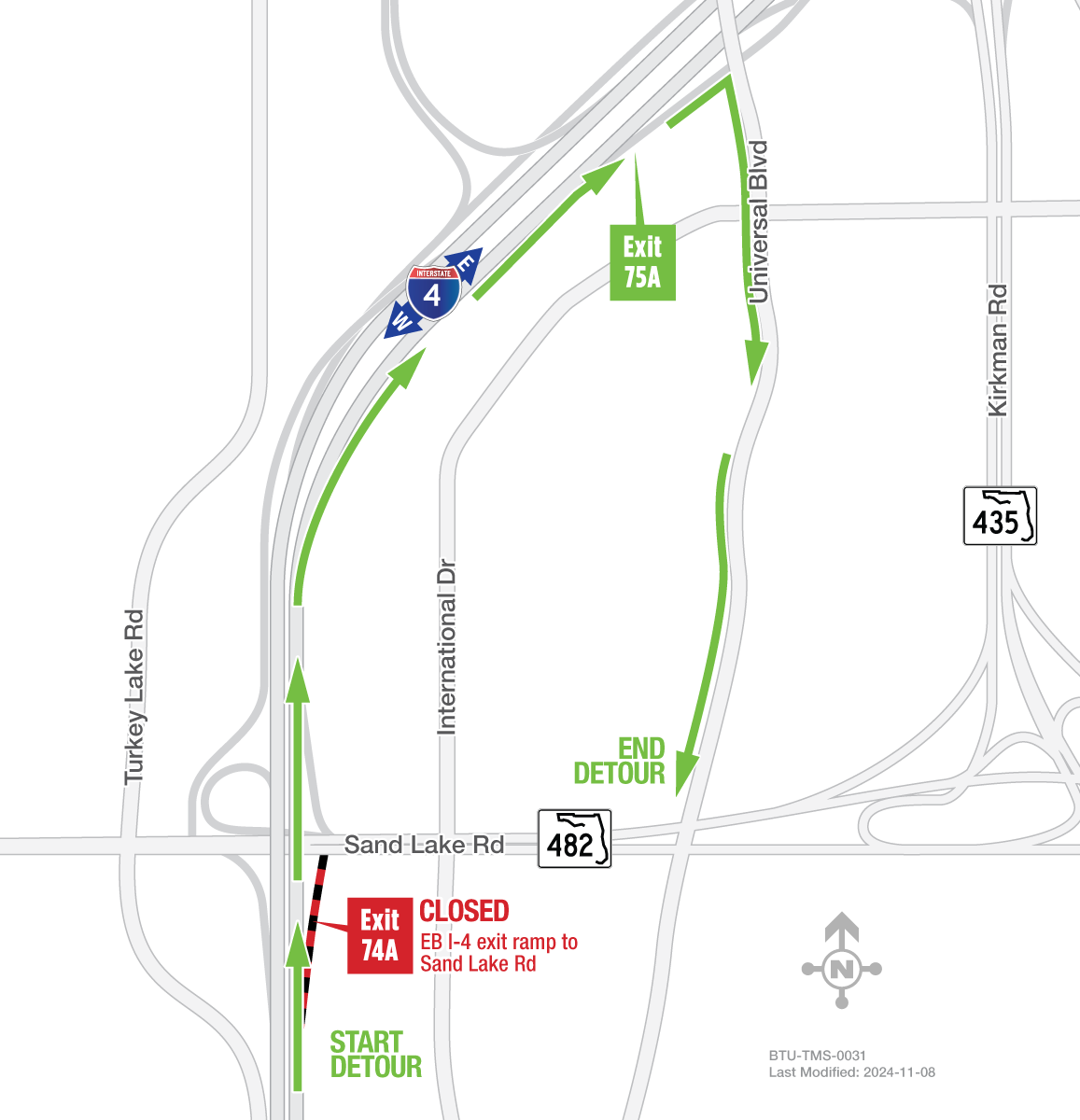 Sand Lake Road to Close Overnight November 10 and 12