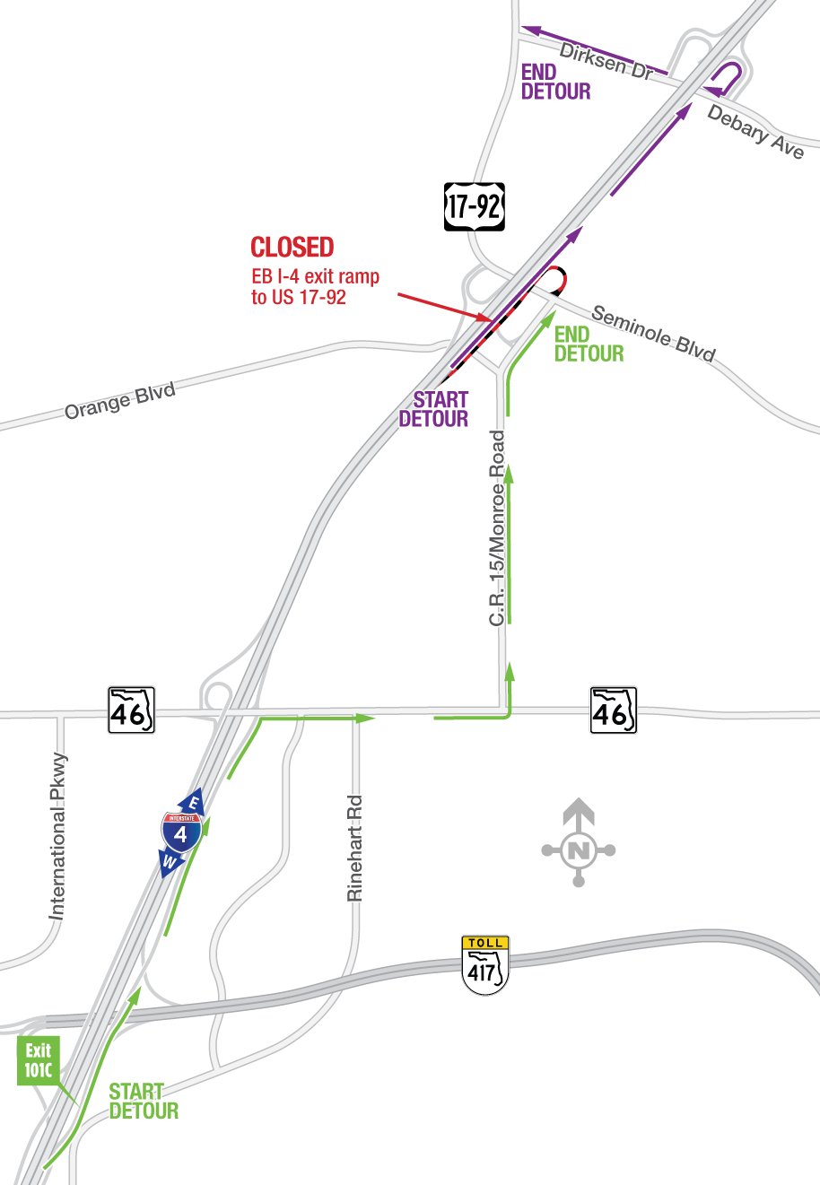 Eastbound I-4 Exit Ramp to U.S. 17-92 Closing Overnight October 2