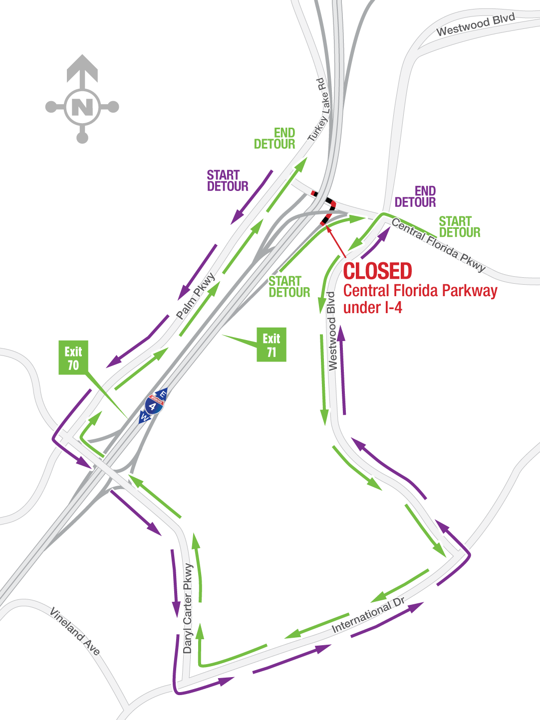 ATTENTION DRIVERS: Overnight Closures of Central Florida Parkway Under I-4 January 26-30