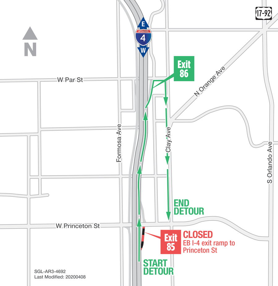 Overnight Ramp Closures on Eastbound I-4 in Orange County July 8