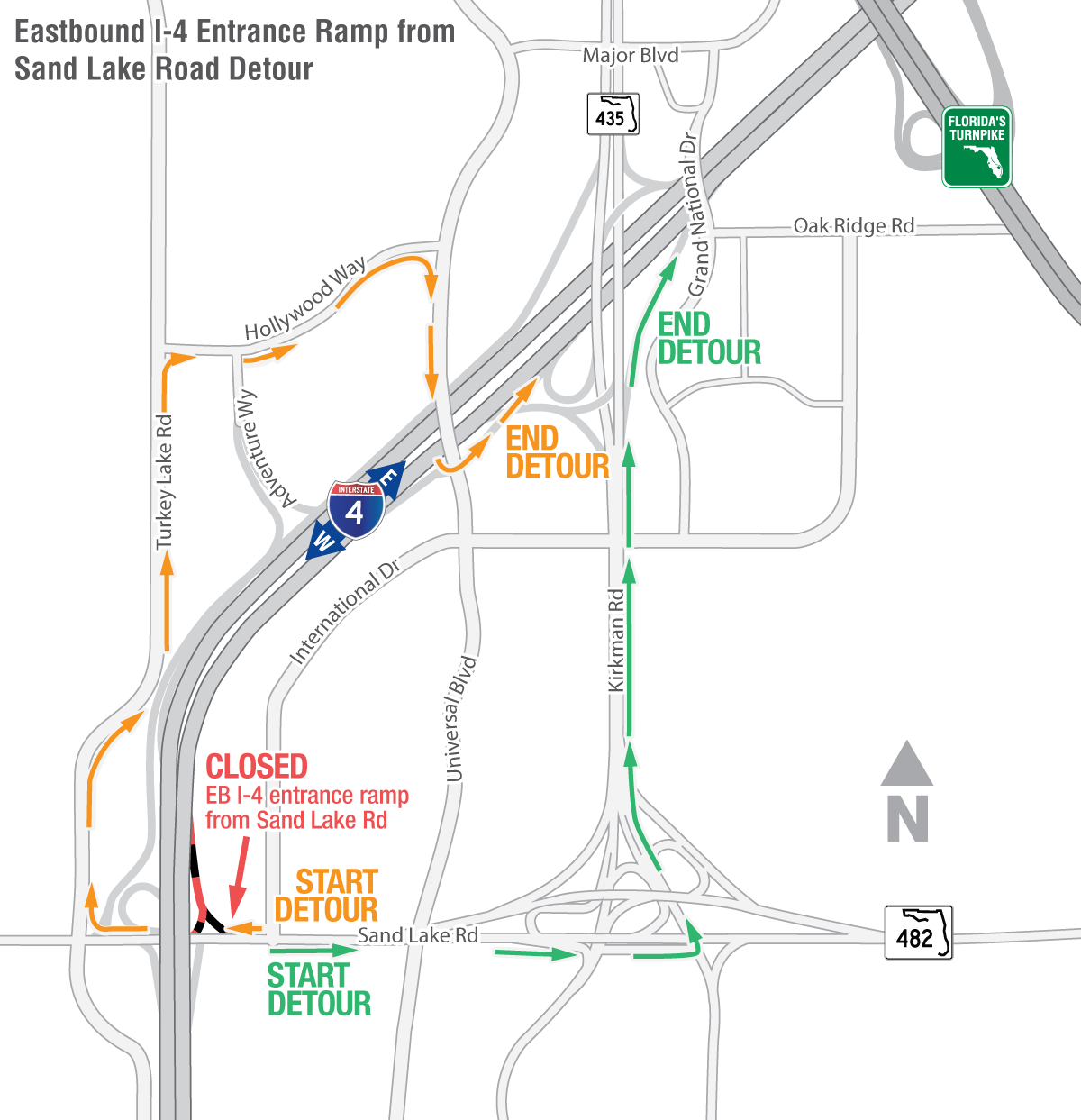 March 26 Detour Eastbound I-4 entrance ramp closure