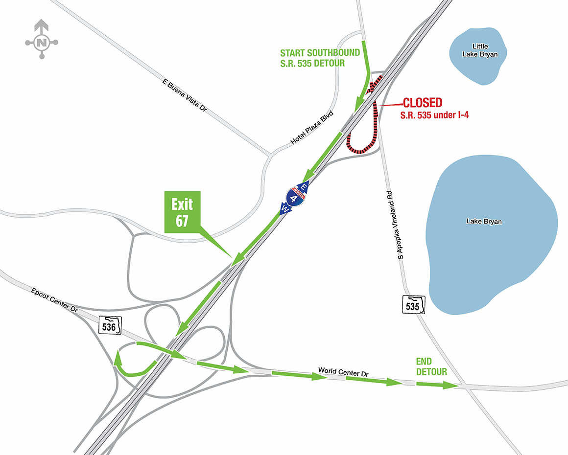 Southbound Apopka-Vineland Road closure