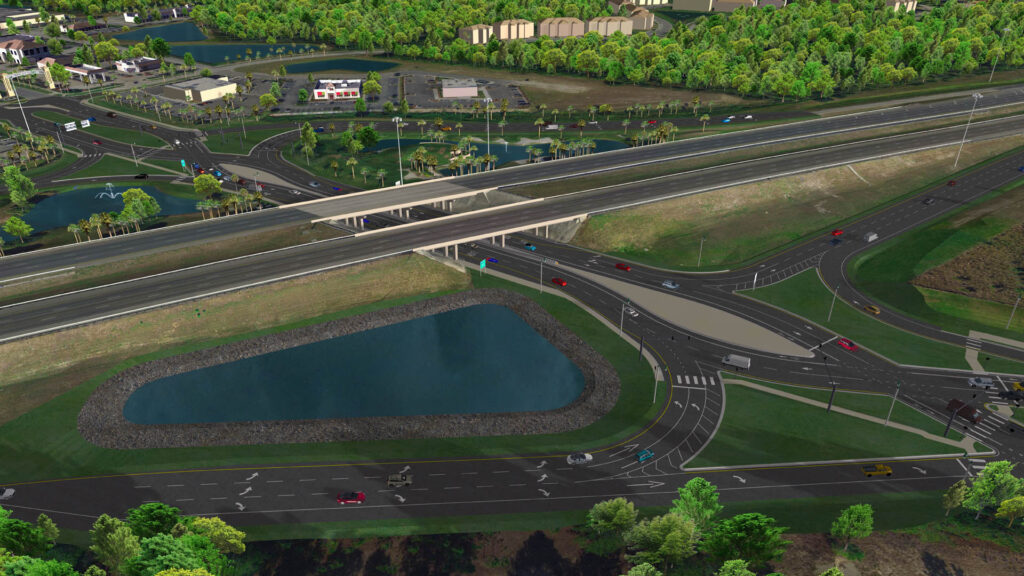 Rendering of what the interchange at I-4 and County Road 532 will look like upon completion. Construction on the interchange began July 2021.