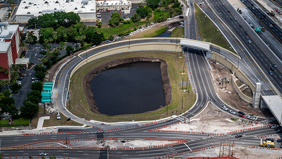 Westbound I-4 Exit Ramp to SLR Aerial photo