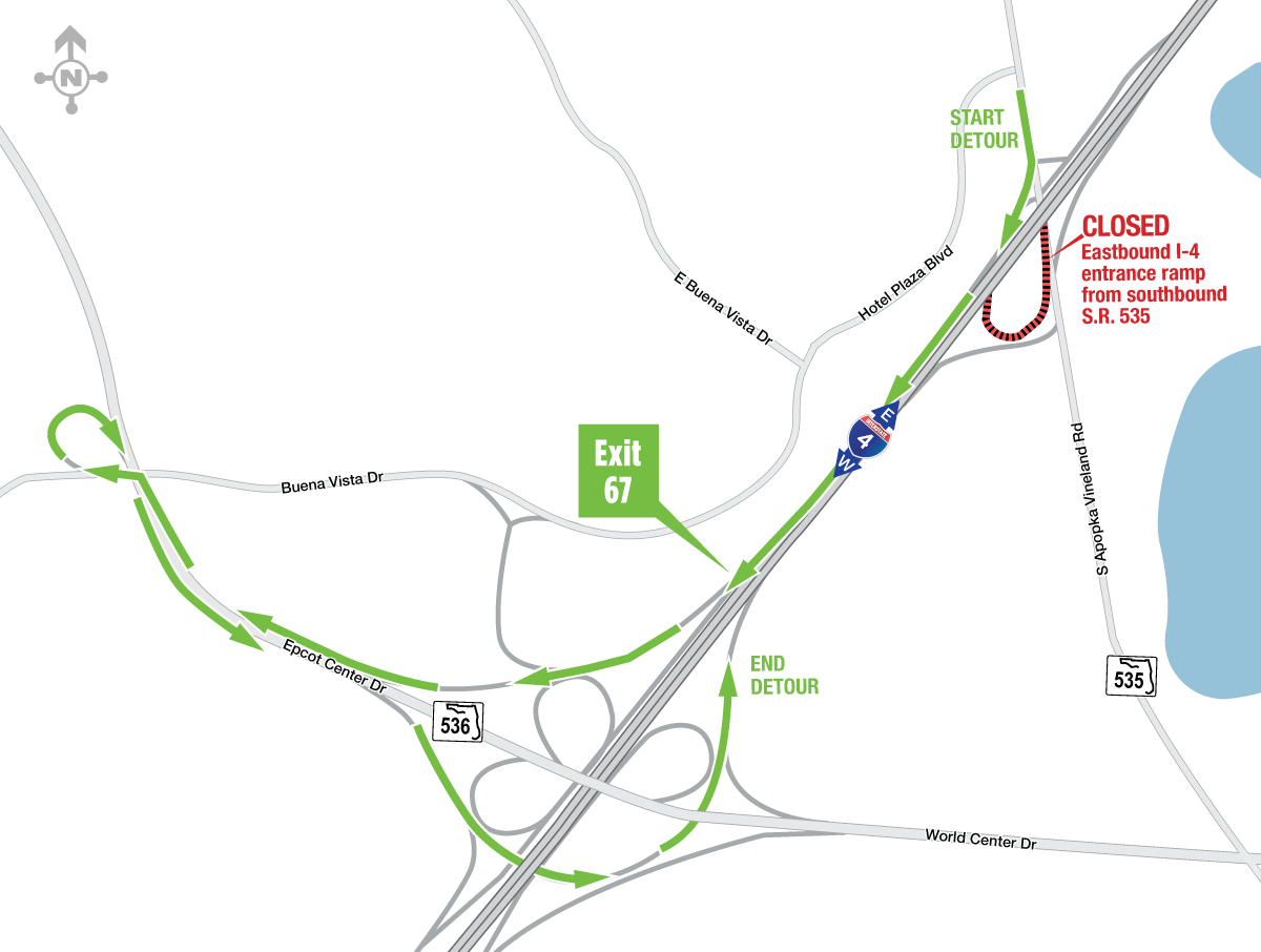 Overnight Closures of Eastbound I-4 Entrance Ramps from Apopka-Vineland Road May 29