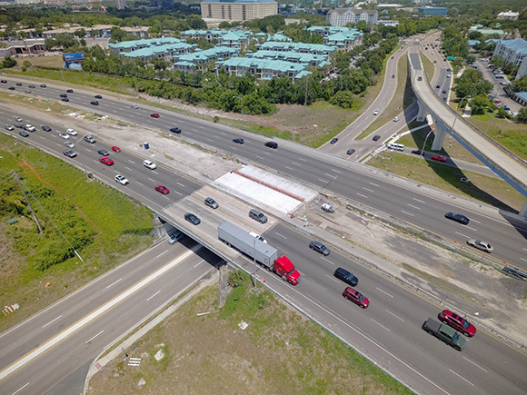 Aerial of Central Florida Parkway Under I-4