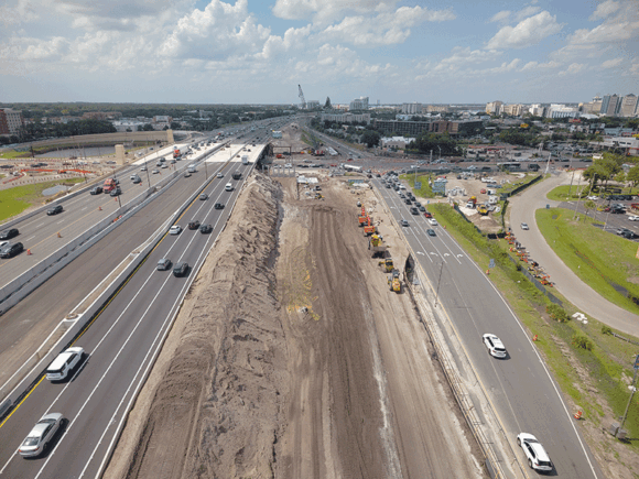 Eastbound I-4 exit ramp leading to Sand Lake Road