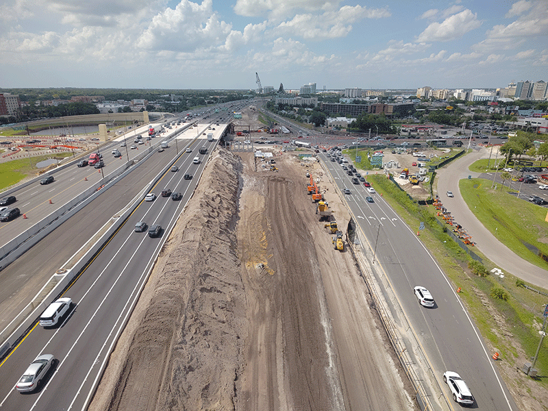 Eastbound I-4 exit ramp leading to Sand Lake Road