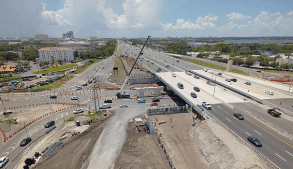 Aerial image of I-4 exit ramp to SLR