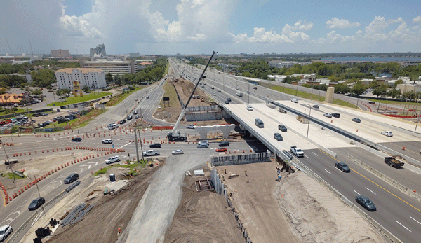 Aerial image of I-4 exit ramp to SLR