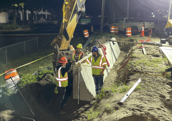 Gravity wall work along southbound Turkey Lake Road